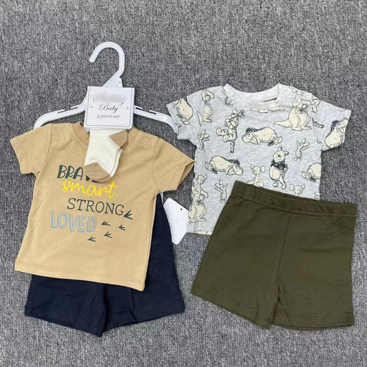 Baby Boy Outfit Set – T-Shirts, Shorts & Socks - Little Sprouts & Co. DeMaMa