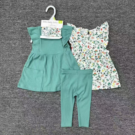 Baby Girl 3 - Piece Dress & Legging Set – Multiple Designs - Little Sprouts & Co. DeMaMa