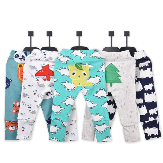 Baby Pants Set – Unisex, Multi - Color & Character Print (5 - Pack) - Little Sprouts & Co. DeMaMa