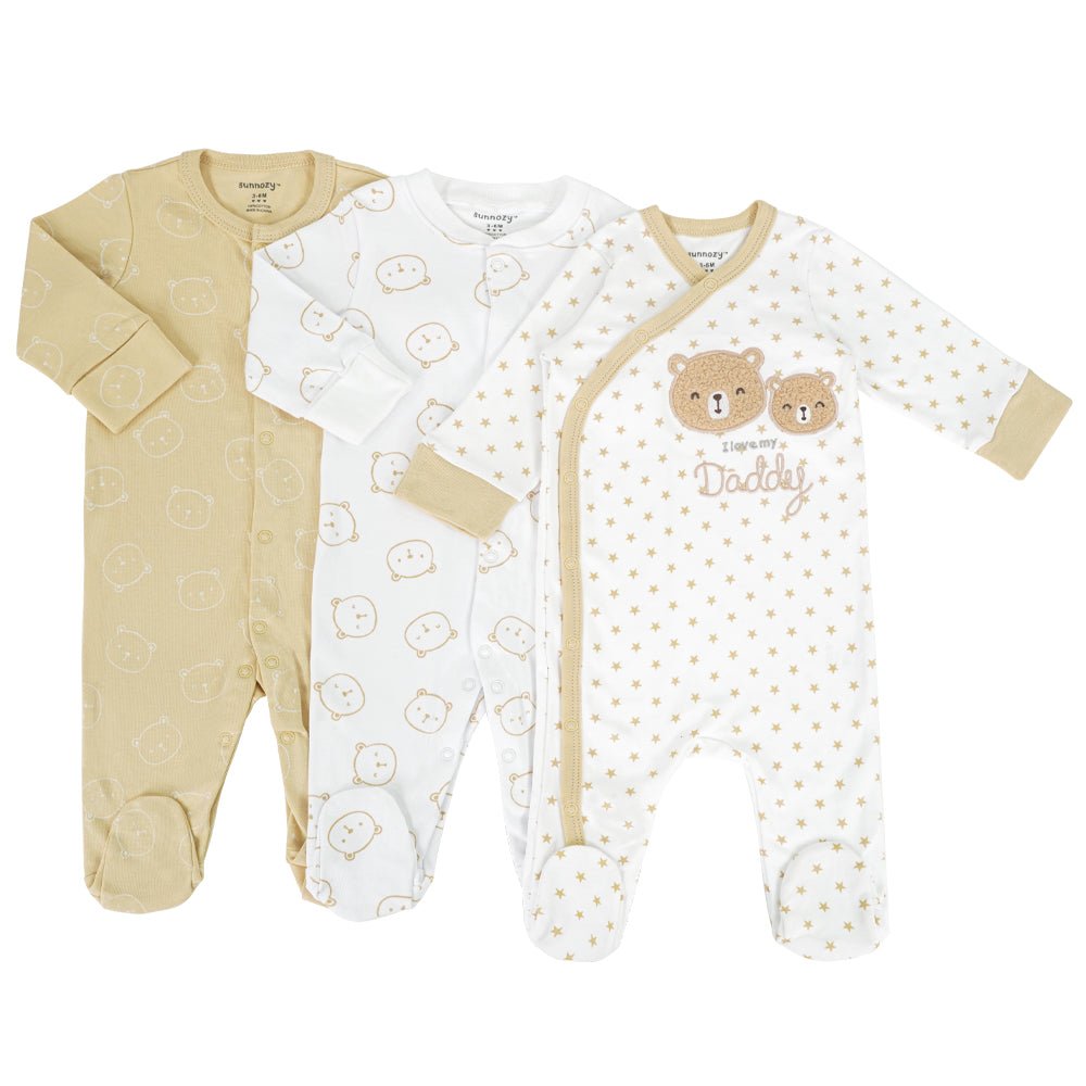 Baby Sleepsuit Set – Unisex Mixed Designs (3 - Pack) - Little Sprouts & Co. DeMaMa