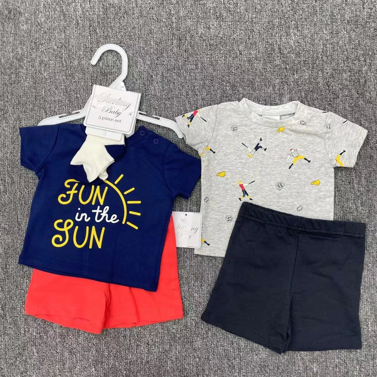Baby Boy Outfit Set – T-Shirts, Shorts & Socks - Little Sprouts & Co. DeMaMa