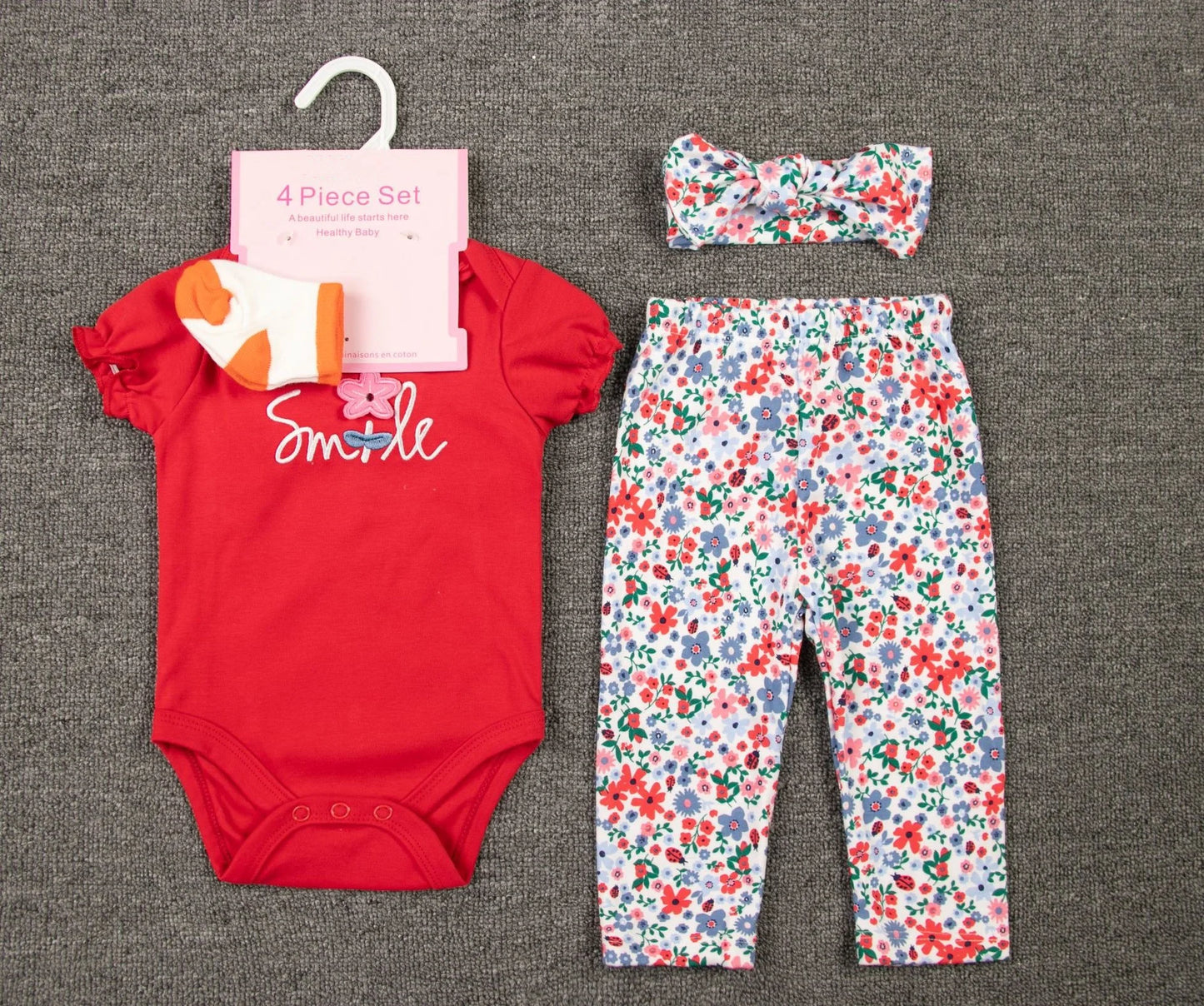 Unisex Baby 4 - Piece Outfit Set – Bodysuit, Pants, Hat & Socks - Little Sprouts & Co. DeMaMa