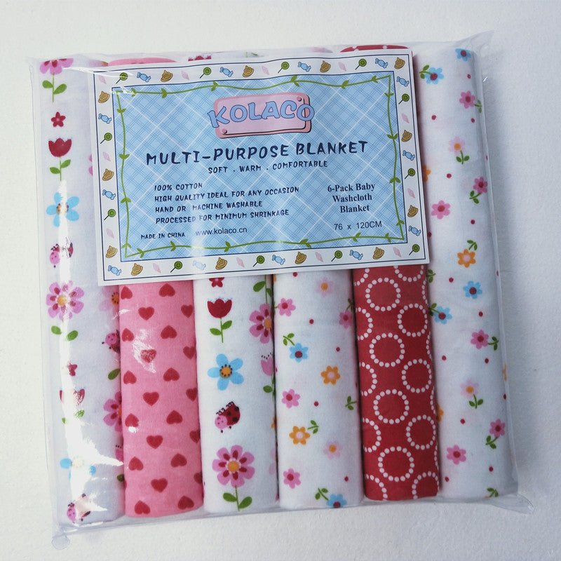 6 - Pack Baby Multipurpose Cotton Blankets – 100% Cotton (76×120 cm) - Little Sprouts & Co. DeMaMa