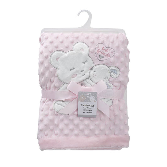 Plush Teddy Baby Blanket – Ultra Soft Minky Texture - Little Sprouts & Co. DeMaMa