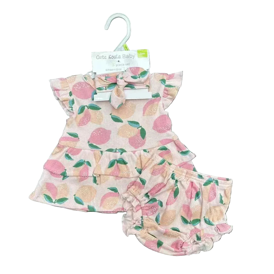 Baby Girl 3 - Piece Floral Outfit Set (Top, Bloomers & Headband) – Multiple Designs - Little Sprouts & Co. DeMaMa