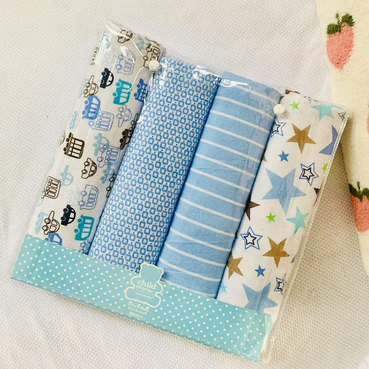 100% Cotton Baby Swaddle Blankets – 4 - Pack (150×100 cm, Multiple Designs) - Little Sprouts & Co. DeMaMa
