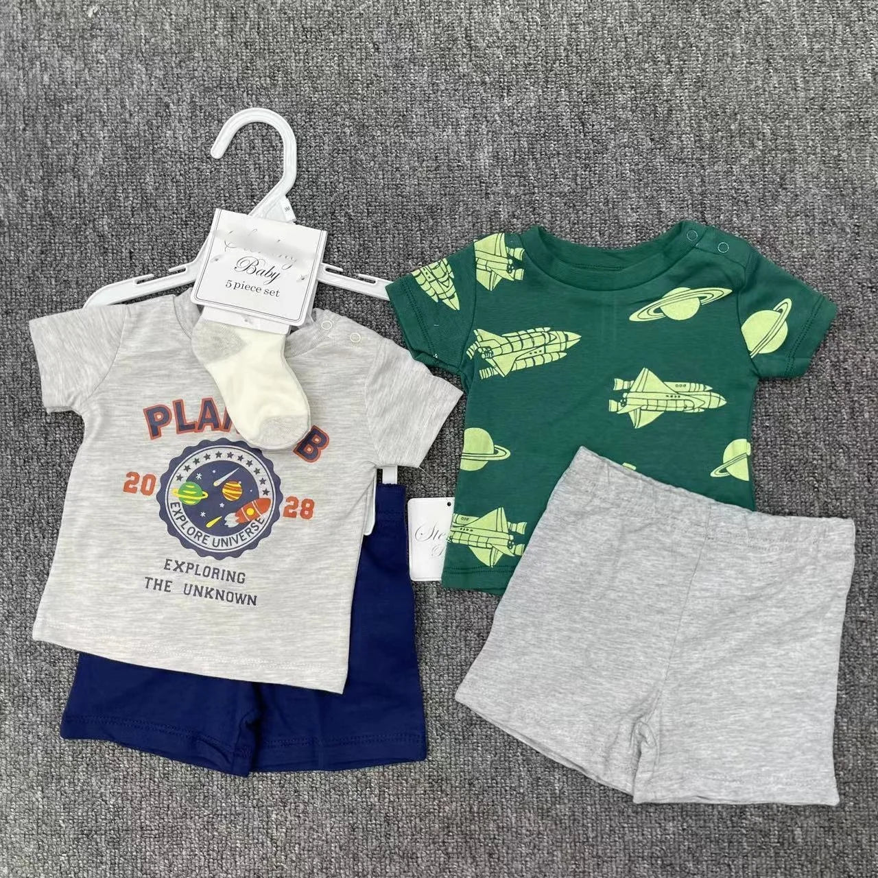 Baby Boy Outfit Set – T-Shirts, Shorts & Socks - Little Sprouts & Co. DeMaMa