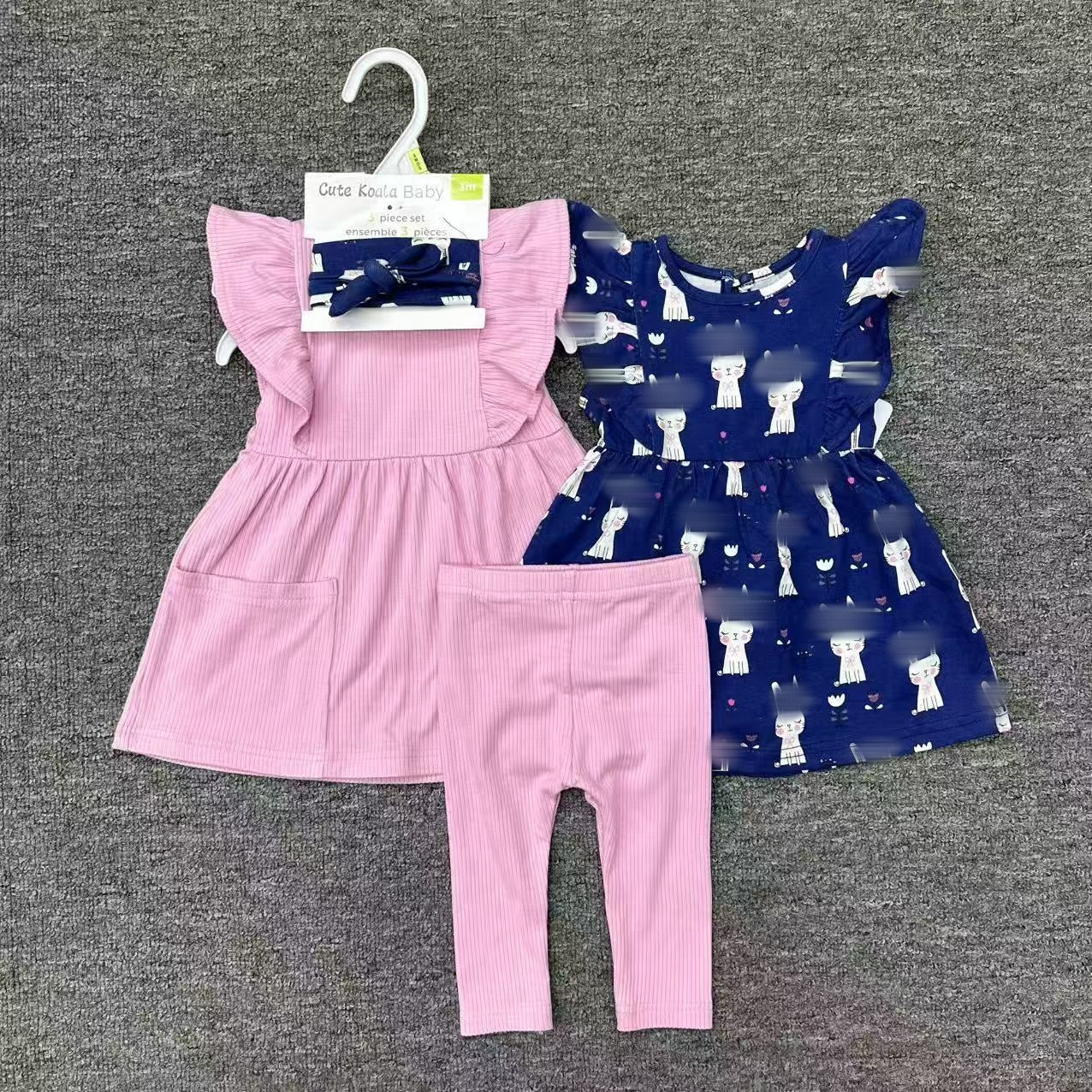 Baby Girl 3 - Piece Dress & Legging Set – Multiple Designs - Little Sprouts & Co. DeMaMa