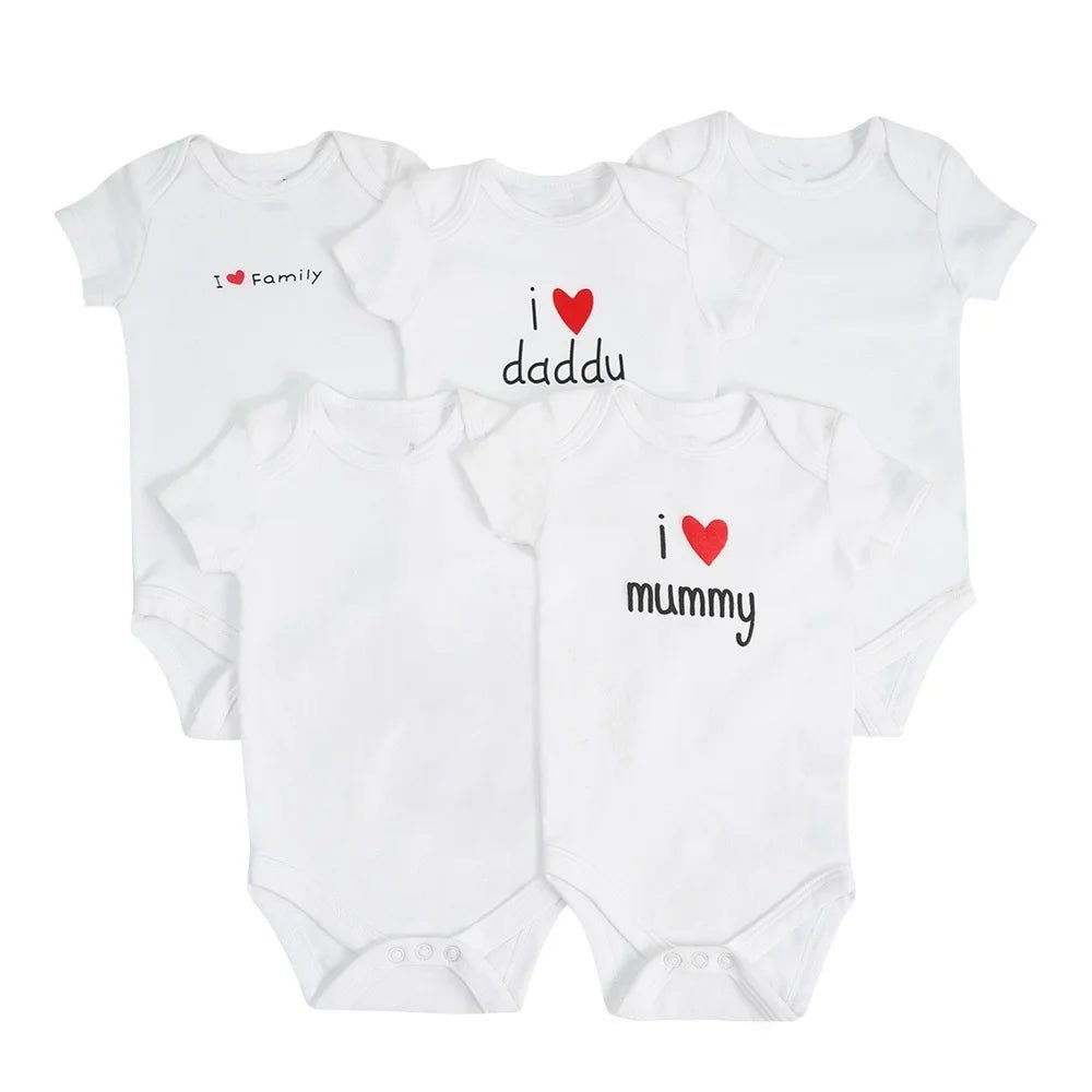 High - quality 5 - piece Set of 0 - 9 Months Baby Cotton Onesie Baby Clothes Baby Crawling Clothes - Little Sprouts & Co. DeMaMa