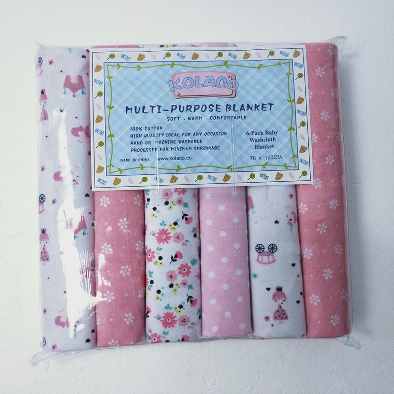 6 - Pack Baby Multipurpose Cotton Blankets – 100% Cotton (76×120 cm) - Little Sprouts & Co. DeMaMa