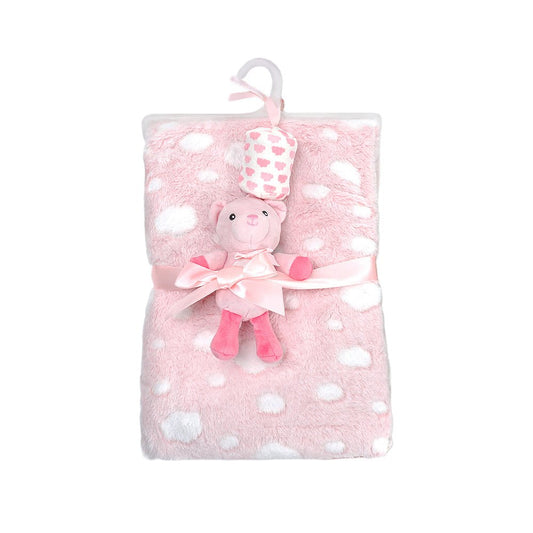 Luxury Baby Blanket Gift Set with Plush Teddy – Starry Pattern (3 Colors) - Little Sprouts & Co. DeMaMa
