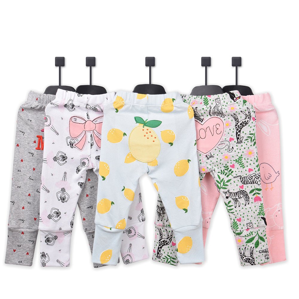 Baby Pants Set – Unisex, Multi - Color & Character Print (5 - Pack) - Little Sprouts & Co. DeMaMa