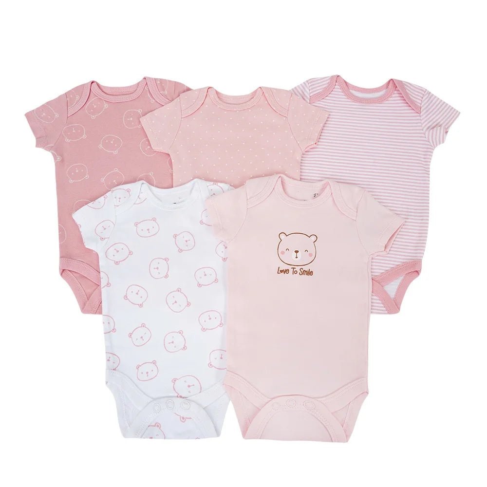 High - quality 5 - piece Set of 0 - 9 Months Baby Cotton Onesie Baby Clothes Baby Crawling Clothes - Little Sprouts & Co. DeMaMa