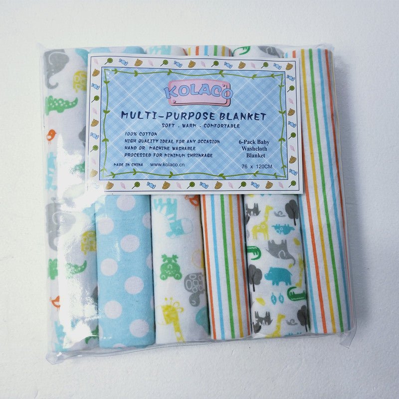 6 - Pack Baby Multipurpose Cotton Blankets – 100% Cotton (76×120 cm) - Little Sprouts & Co. DeMaMa