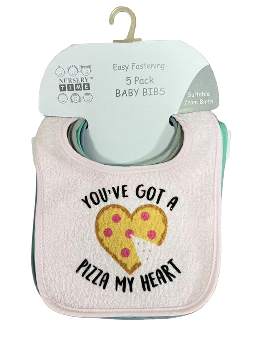 Nursery Time 5 - Pack Baby Bibs – Easy Fastening, Soft & Comfortable - Little Sprouts & Co. DeMaMa