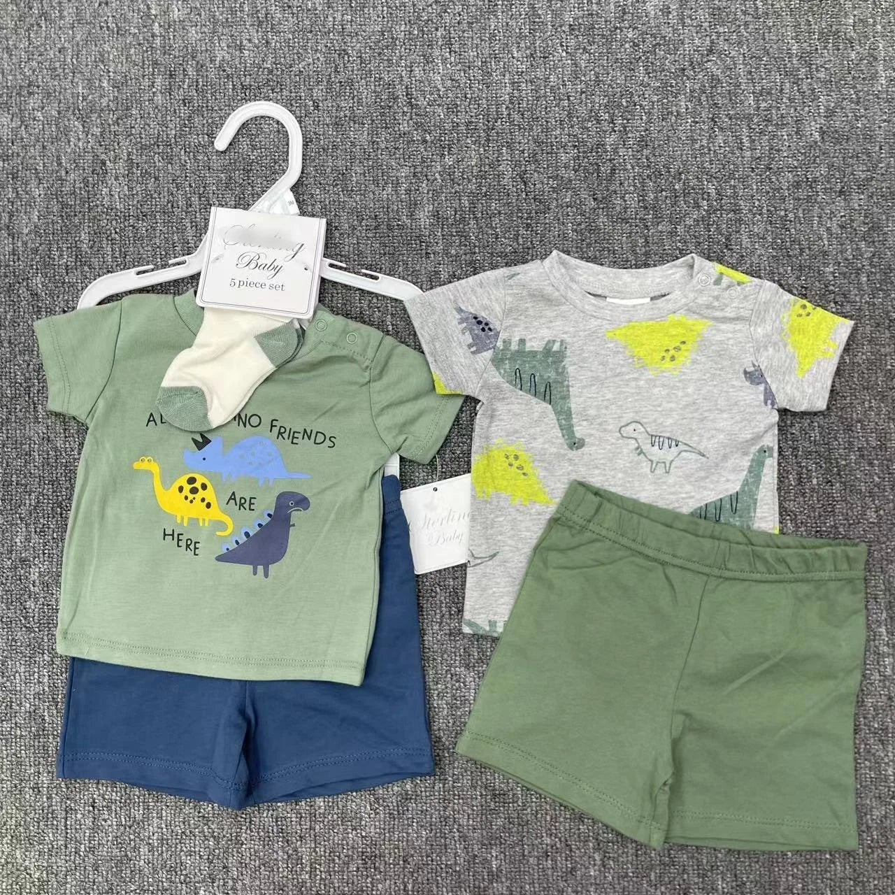 Baby Boy Outfit Set – T-Shirts, Shorts & Socks - Little Sprouts & Co. DeMaMa