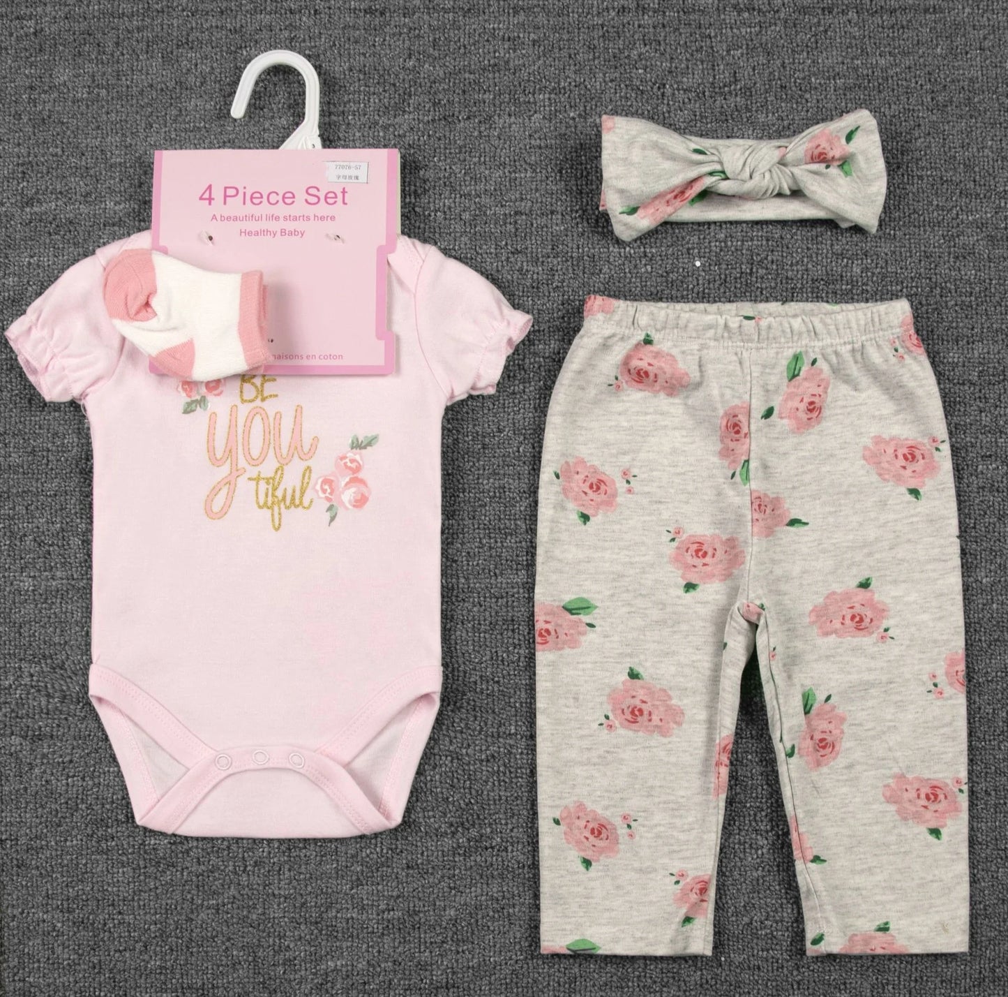 Unisex Baby 4 - Piece Outfit Set – Bodysuit, Pants, Hat & Socks - Little Sprouts & Co. DeMaMa