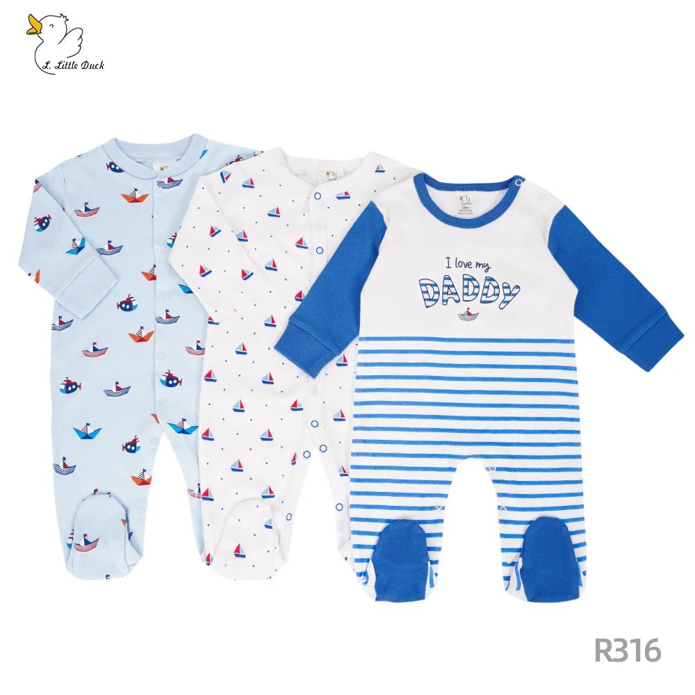 Baby Sleepsuit Set – Assorted Designs for Boys & Girls (3 - Pack) - Little Sprouts & Co. DeMaMa