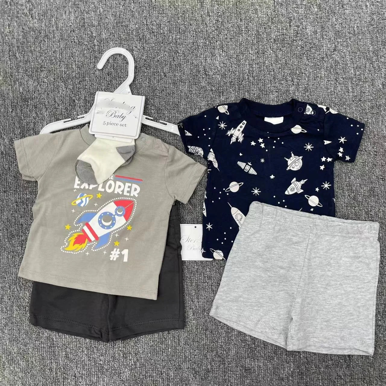 Baby Boy Outfit Set – T-Shirts, Shorts & Socks - Little Sprouts & Co. DeMaMa
