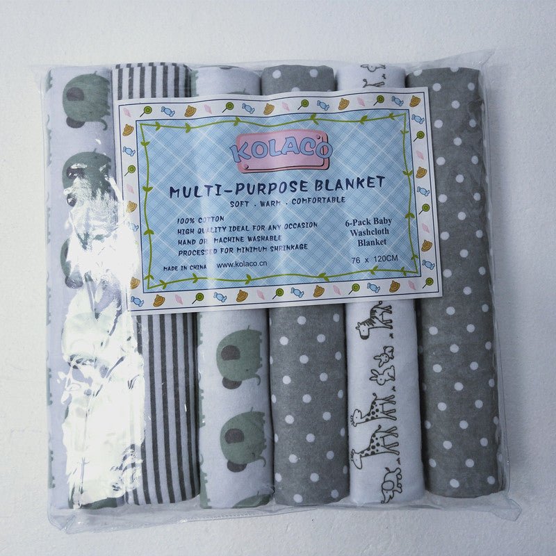 6 - Pack Baby Multipurpose Cotton Blankets – 100% Cotton (76×120 cm) - Little Sprouts & Co. DeMaMa