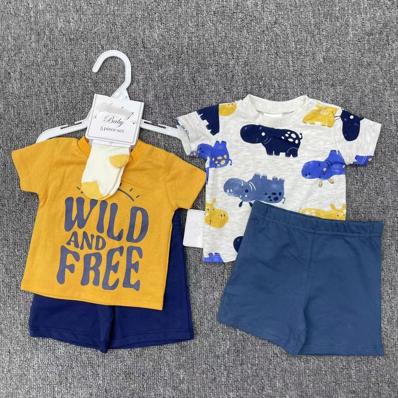 Baby Boy Outfit Set – T-Shirts, Shorts & Socks - Little Sprouts & Co. DeMaMa