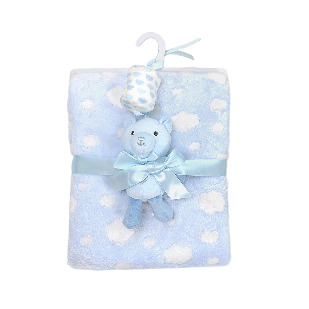 Luxury Baby Blanket Gift Set with Plush Teddy – Starry Pattern (3 Colors) - Little Sprouts & Co. DeMaMa