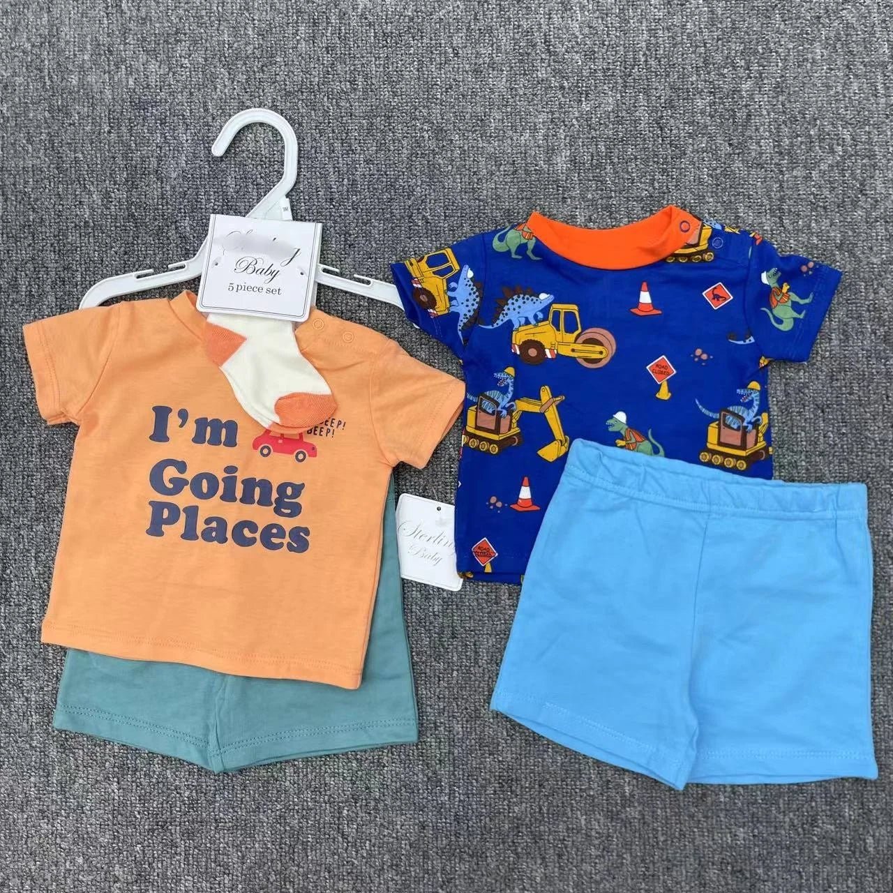 Baby Boy Outfit Set – T-Shirts, Shorts & Socks - Little Sprouts & Co. DeMaMa