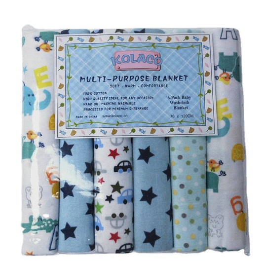 6 - Pack Baby Multipurpose Cotton Blankets – 100% Cotton (76×120 cm) - Little Sprouts & Co. DeMaMa