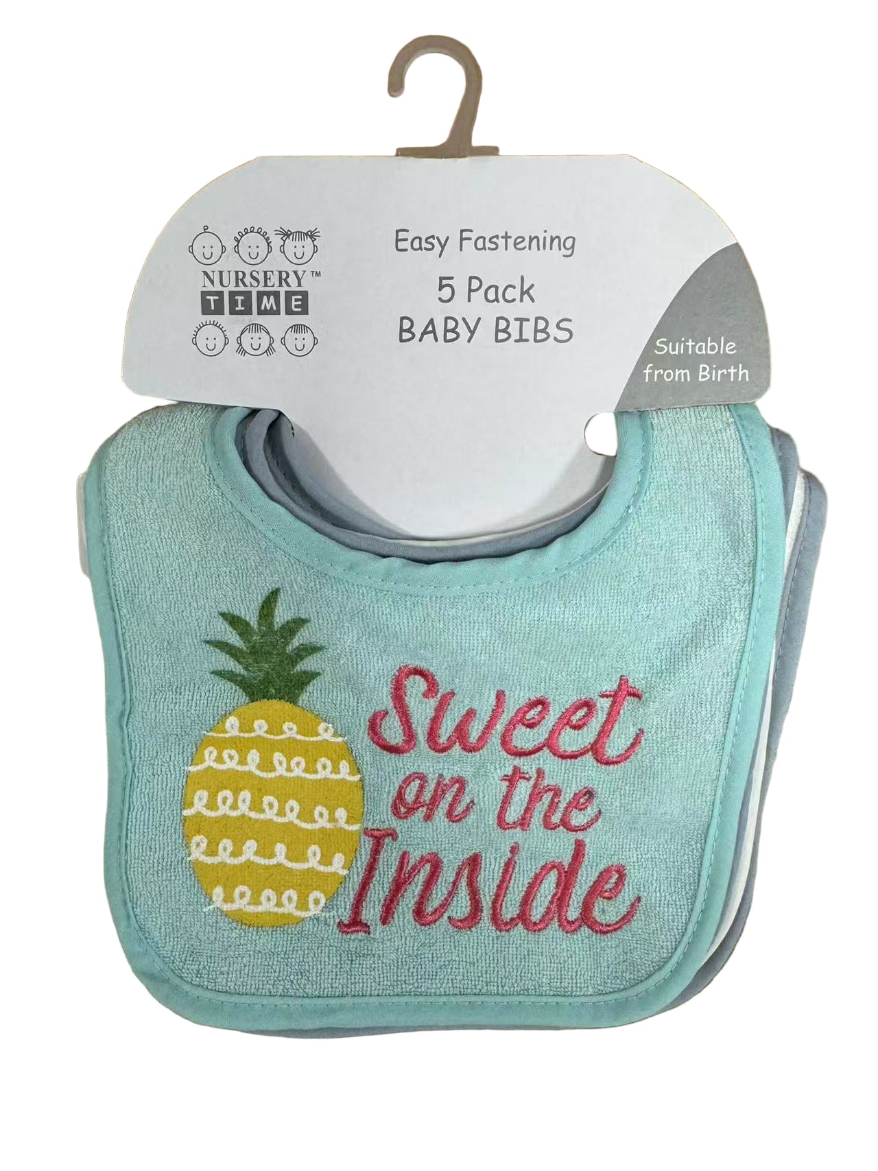 Nursery Time 5 - Pack Baby Bibs – Easy Fastening, Soft & Comfortable - Little Sprouts & Co. DeMaMa