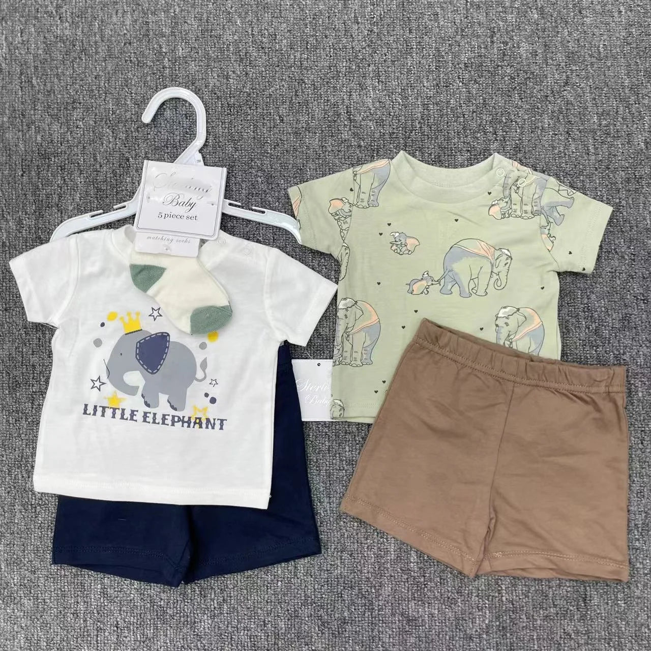 Baby Boy Outfit Set – T-Shirts, Shorts & Socks - Little Sprouts & Co. DeMaMa