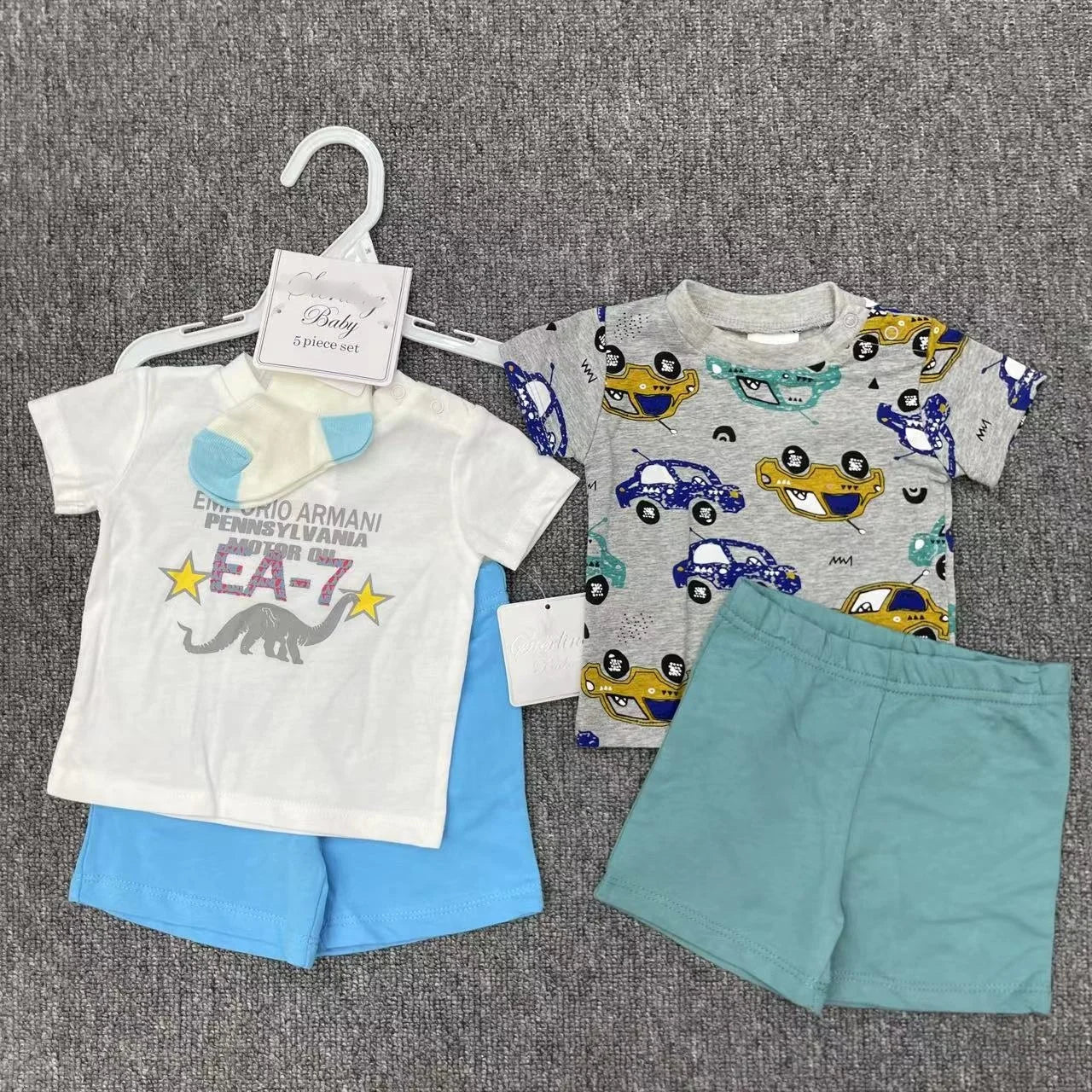 Baby Boy Outfit Set – T-Shirts, Shorts & Socks - Little Sprouts & Co. DeMaMa