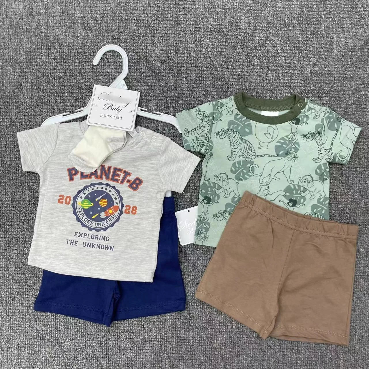 Baby Boy Outfit Set – T-Shirts, Shorts & Socks - Little Sprouts & Co. DeMaMa
