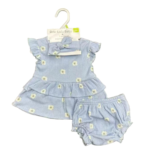 Baby Girl 3 - Piece Floral Outfit Set (Top, Bloomers & Headband) – Multiple Designs - Little Sprouts & Co. DeMaMa