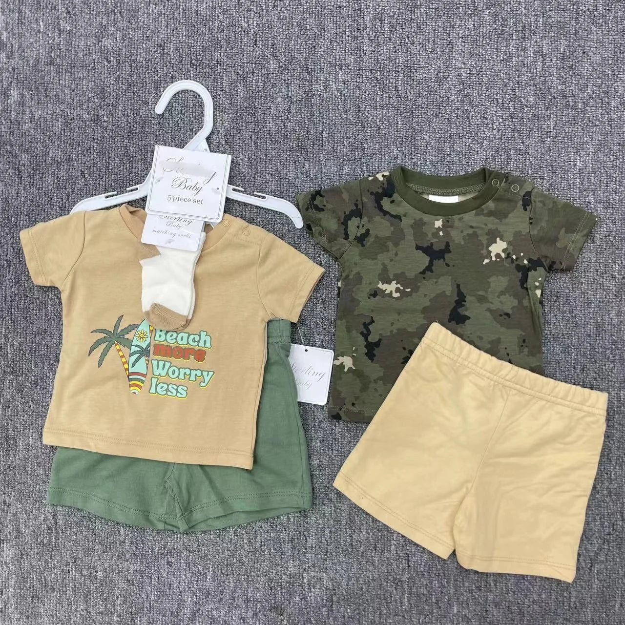 Baby Boy Outfit Set – T-Shirts, Shorts & Socks - Little Sprouts & Co. DeMaMa