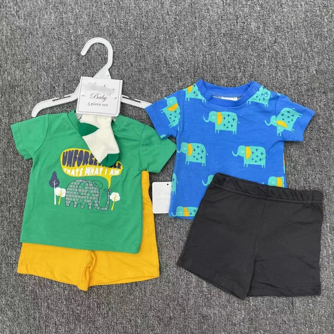 Baby Boy Outfit Set – T-Shirts, Shorts & Socks - Little Sprouts & Co. DeMaMa