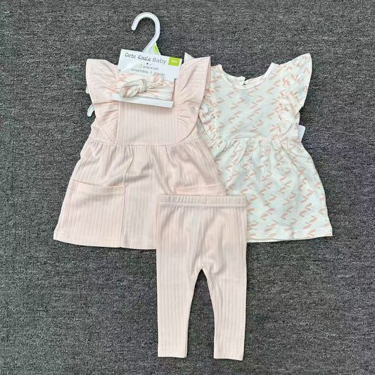 Baby Girl 3 - Piece Dress & Legging Set – Multiple Designs - Little Sprouts & Co. DeMaMa