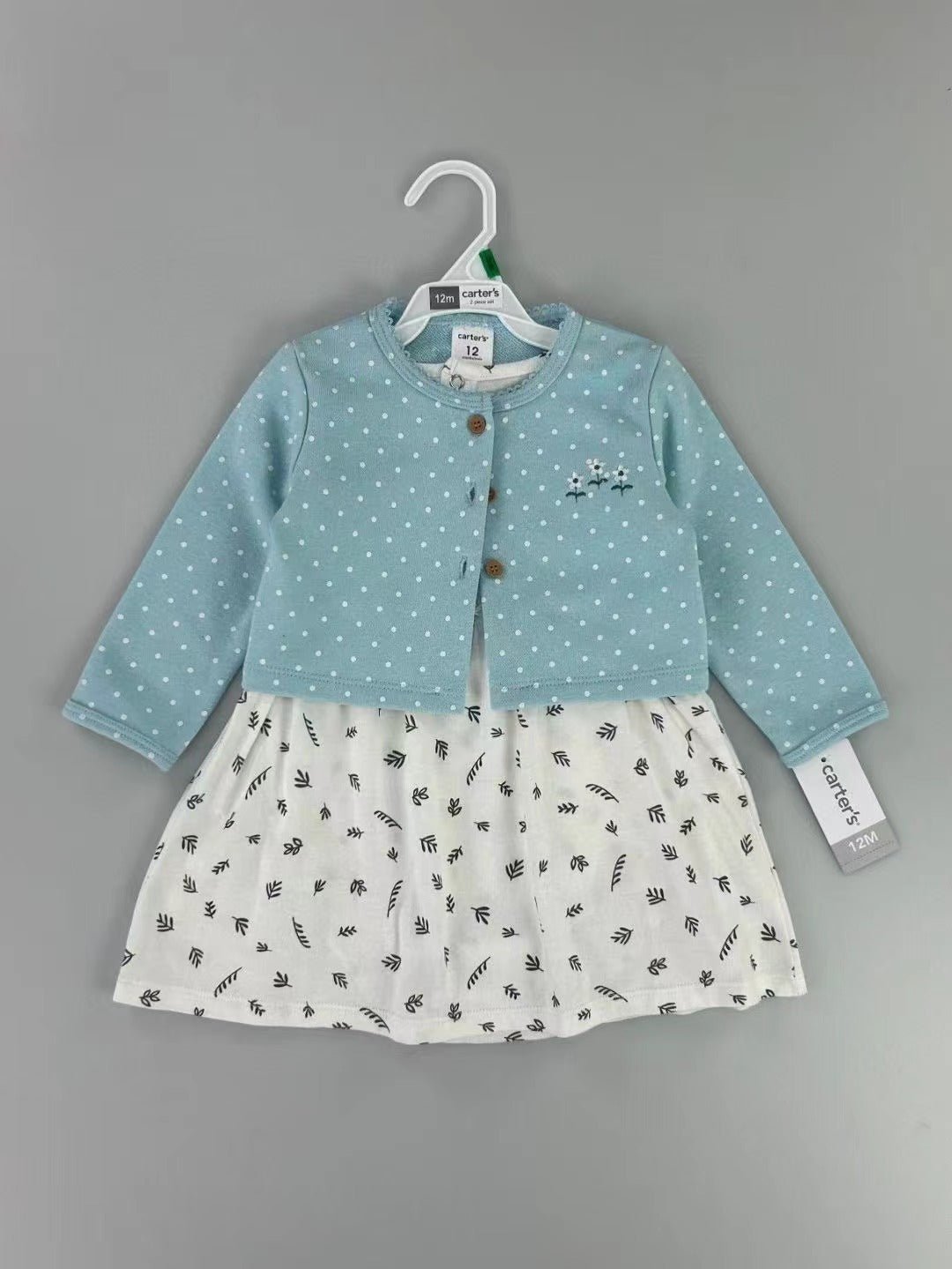Baby Girl Floral Dress with Cardigan – 2 - Piece Set (Multiple Colors) - Little Sprouts & Co. DeMaMa